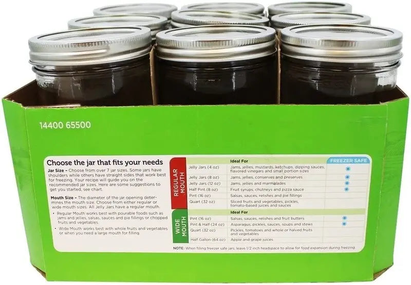 Ball Wide Mouth Glass Mason Jars 24 Oz 9 Pack - 65500