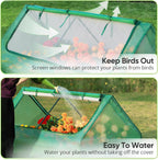 Galvanized Metal Raised Garden Bed Kit With Greenhouse Cover, 6 x 3 x 1 ft, 2 Screen Windows, 20 T Tags, 1 Pair Gloves - Clear