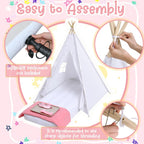 8-Pack Kids Teepee Sleepover Tent Set, White