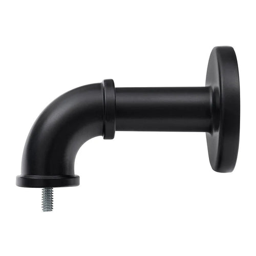 1 Inch Industrial Wrap-Around Curtain Rods, Matte Black, 28-48 in, 48-86 in, 86-120 in