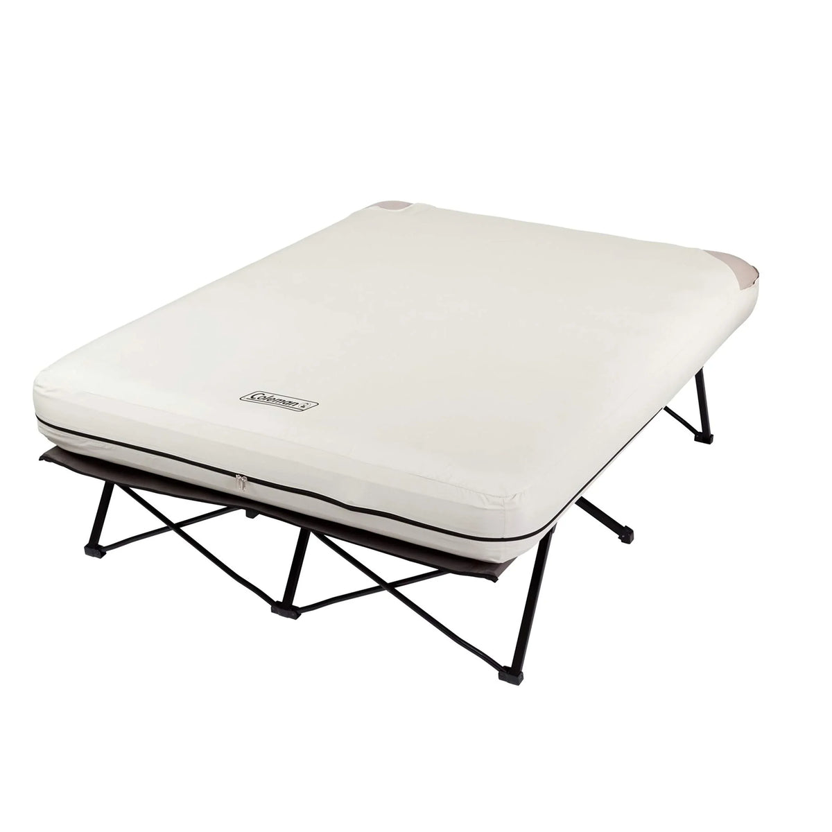 Camping Cot With Queen Air Mattress And Battery-Operated Pump