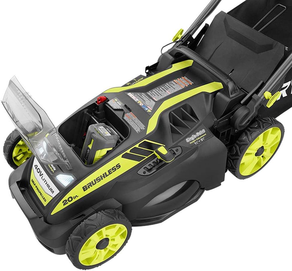 Ryobi 20 in 40-Volt Brushless Cordless Self-Propelled Lawn Mower With 5.0 Ah Battery And Charger - RY40190