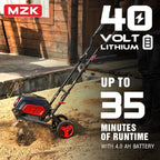 MZK 40V 12-Inch Cordless Garden Tiller Cultivator With 2 x 4.0Ah Batteries And Fast Charger