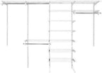 Rubbermaid Configurations Custom Closet Kit 4-8 Ft White Finish - Adjustable Metal Wire Shelving