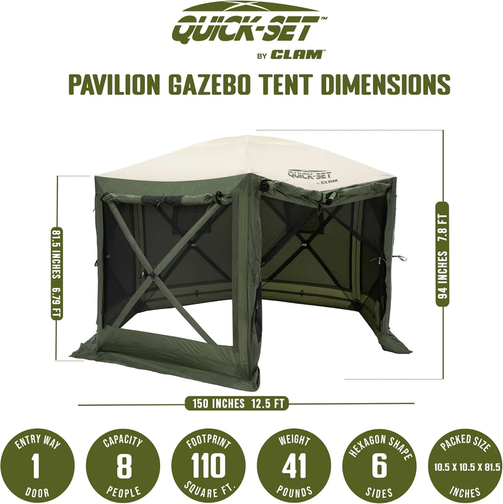 Escape Screen Tent Outdoor Camping Gazebo Canopy 11.5' - Brown