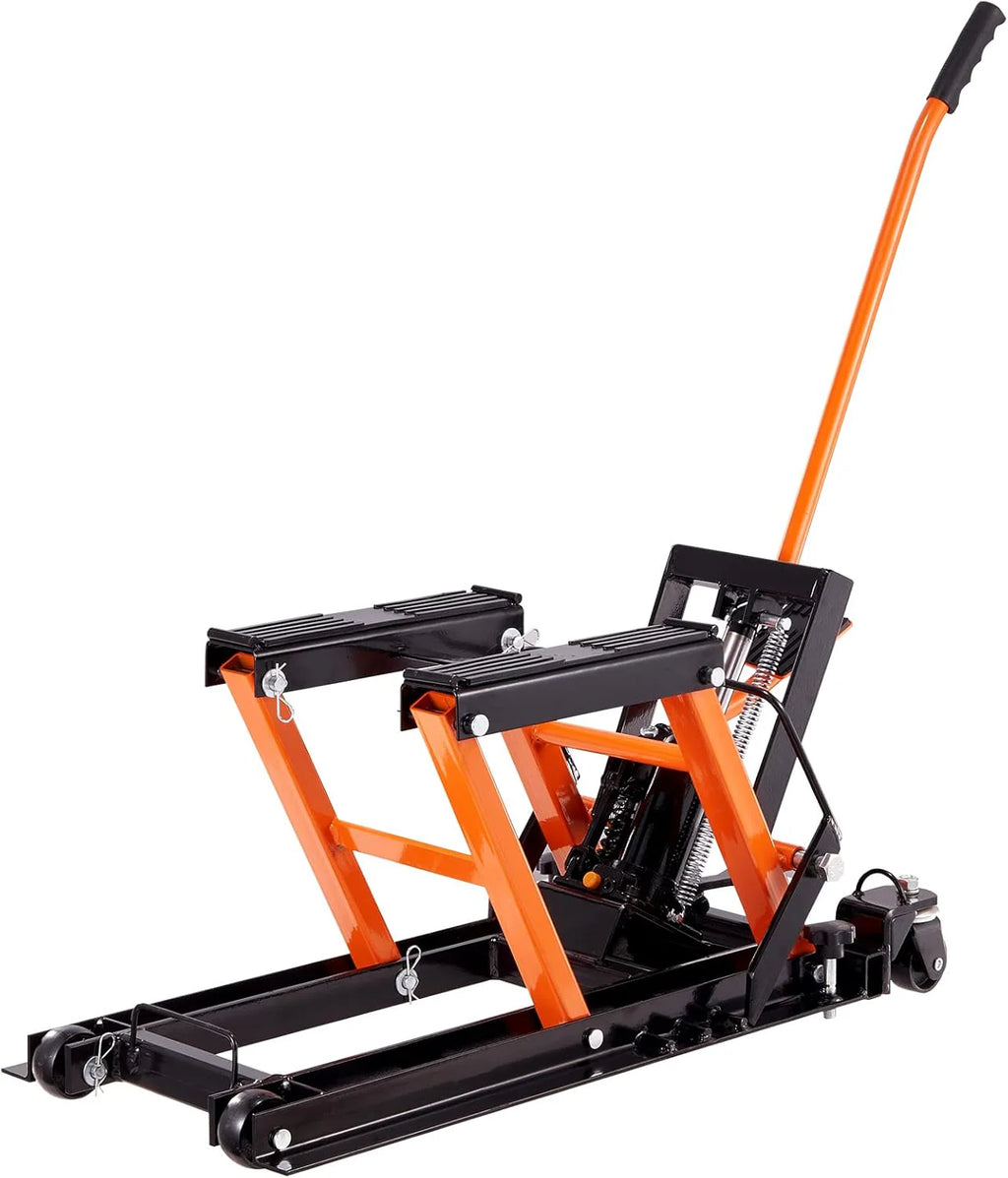 Hydraulic Motorcycle Lift Jack 1500 LBS Capacity, 15 Inches, Orange - 1500 LBS ATV Scissor Lift Jack
