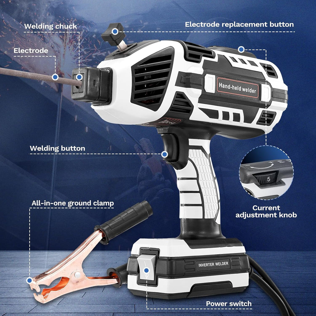 Saker Portable Handheld ARC Welder, 110V, 3/32 in Wire Rods, Grey - GJ76085-X56135