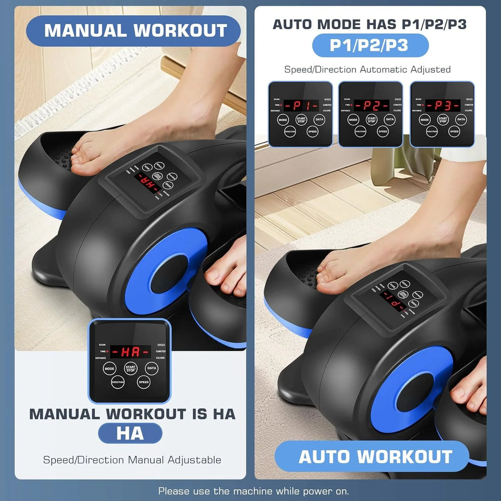 ANCHEER Under Desk Elliptical Seated Foot Pedal Exerciser, Sky Blue, 18in D x 16in W x 10in H - AR-65