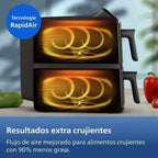 Philips Airfryer Series 4000 Double Vertical Basket 10L, Black/White - RapidAir Technology