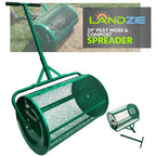 Landzie 24-Inch Walk-Behind Compost Spreader With Metal Mesh Basket