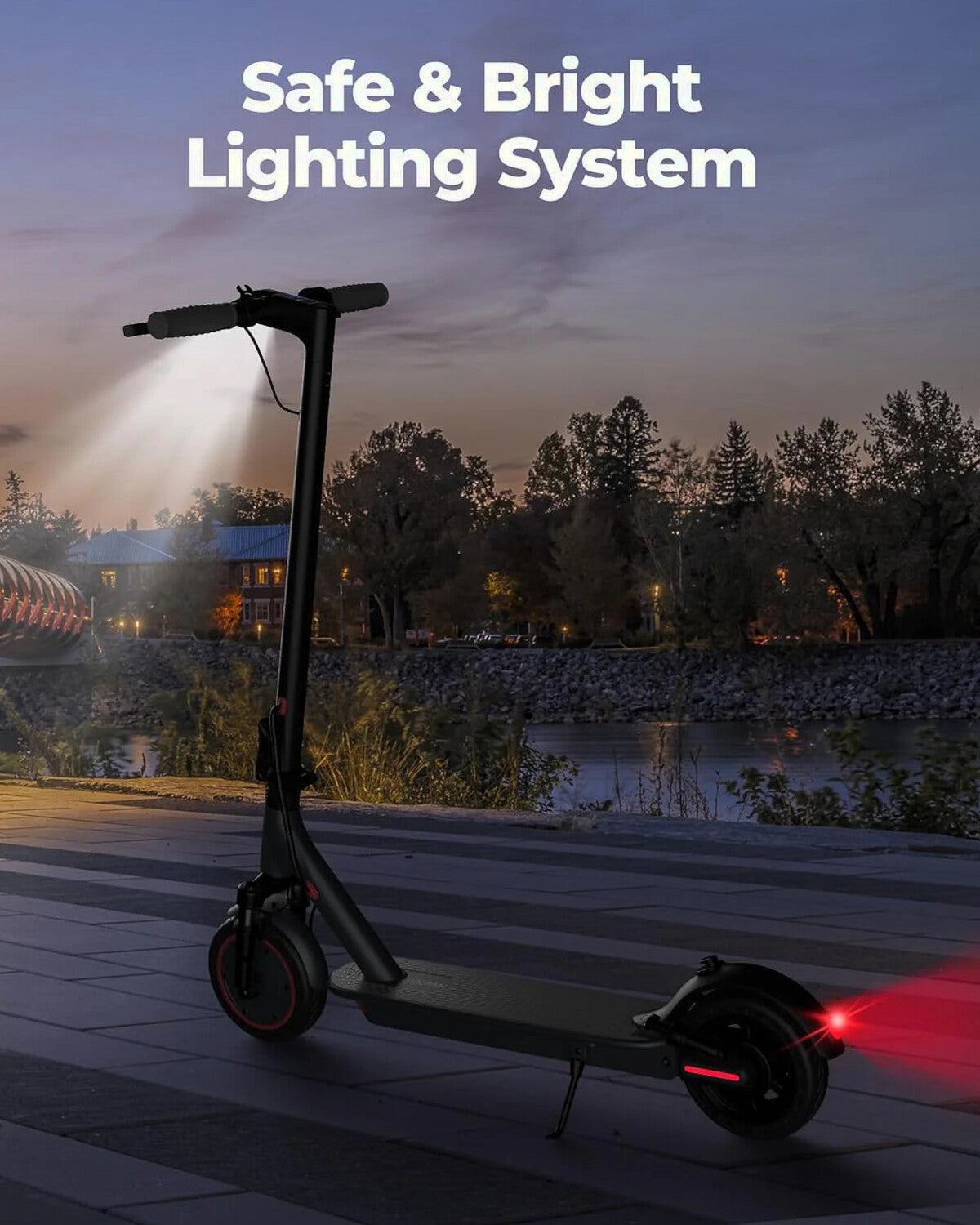 Electric Scooter 10 Inch Solid Tires, 500W, Dual Suspension