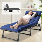 Slsy 5-Position Adjustable Folding Lounge Chair And Cot - 75.2" x 25.6" x 11.8"