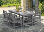 SERWALL 7-Piece HDPE Patio Dining Set, Aruba, 66.9in D x 32.2in W x 29.1in H