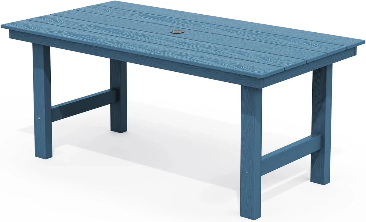 SERWALL 7-Piece HDPE Patio Dining Set, Aruba, 66.9in D x 32.2in W x 29.1in H