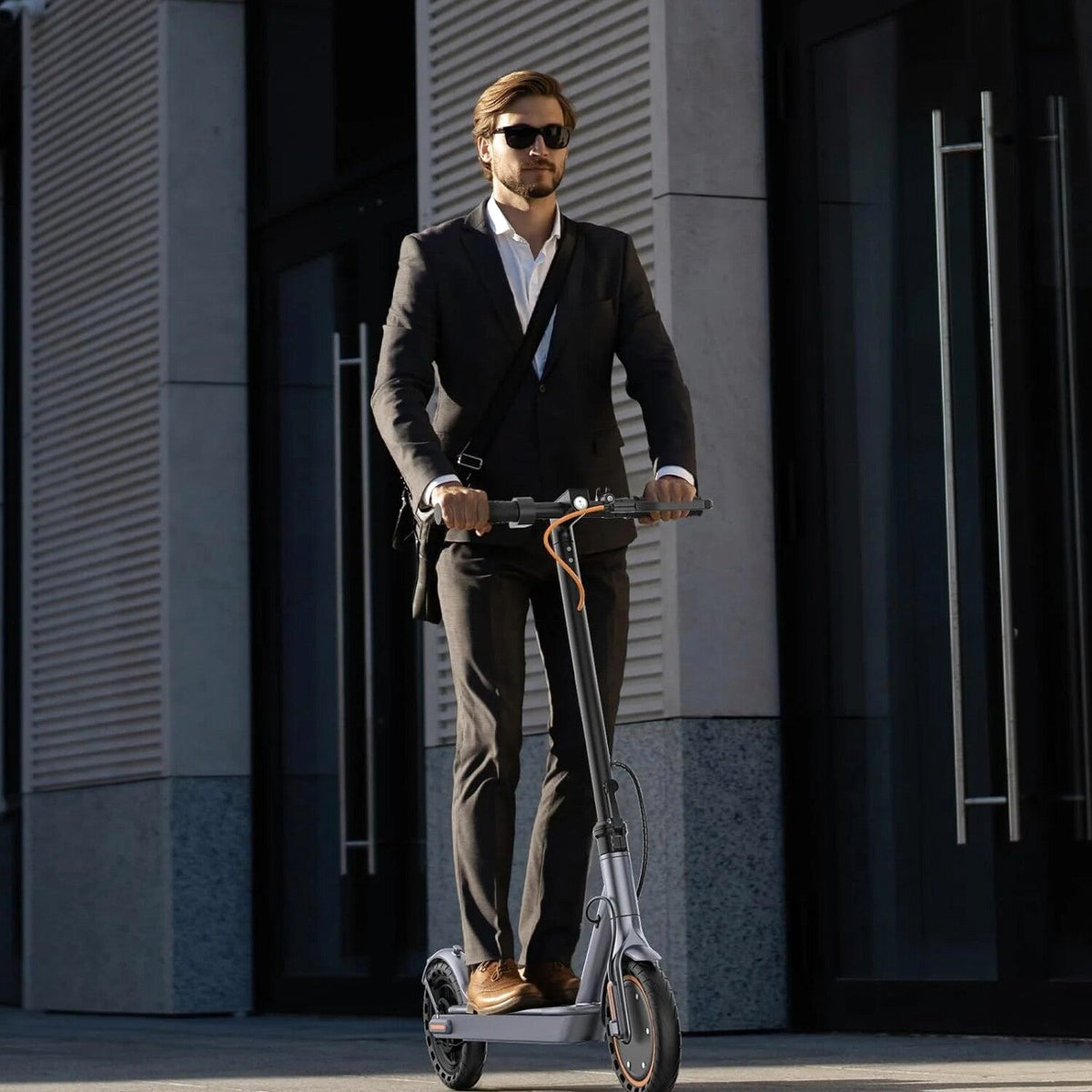 Electric Scooter 10 Inch Solid Tires, 500W, Dual Suspension