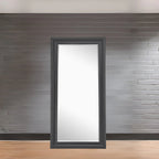 Full Length Oversized Rectangle Wall Mirror With Smooth Faux Wood Frame