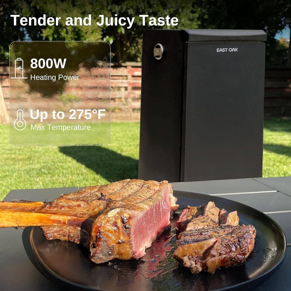 EAST OAK 30 in Outdoor Electric Smoker With Built-In Meat Probe