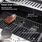 MELLCOM 4 Burner Propane Gas Grill With Cast Iron Grates And Side Stove, 44,000 BTU, Black - BBQ-4+1