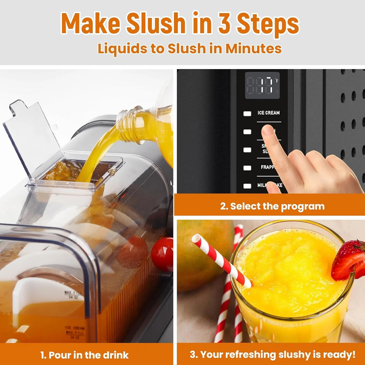 BKPPM Slushie Machine, 70 oz, Gray - SBL-2408
