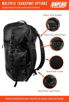 UNPLUG Waterproof Duffel Backpack, 65L, Adventure Orange - 100000