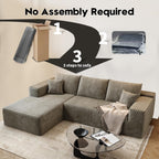Settab Modular Sectional Sofa, 2 Seater Left-Facing Chaise, Black, 68.9 inch D x 107.5 inch W x 36.3 inch H