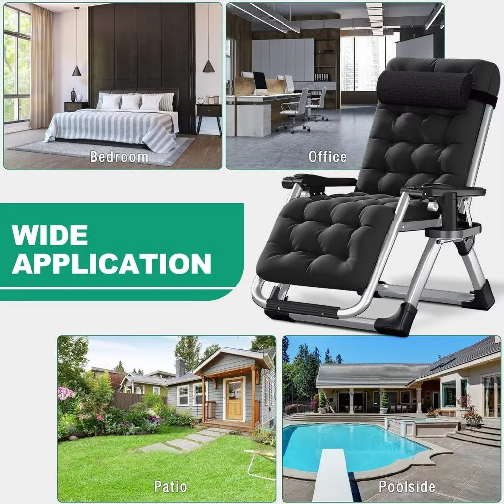 NAIZEA Zero Gravity Lawn Recliner Chairs, 2 Pack, Black
