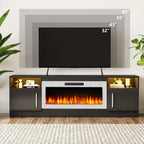Bossin 70 Fireplace TV Stand With 36 Electric Fireplace For TVs Up To 80 - 16-Color LED Lights