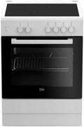Beko Freestanding Electric Range With Ceramic Cooktop, 4 Zones, 60cm, White, 71 L - FSS67000GW