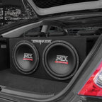MTX 12in 1200 Watt Dual Car Subwoofer Package With Amplifier And Installation Kit - TNP212D2