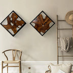 Live Edge Teak Wood Wall Sculpture - 31.4 x 16.9 x 2.36 in or 27.5 x 27.5 x 2.36 in
