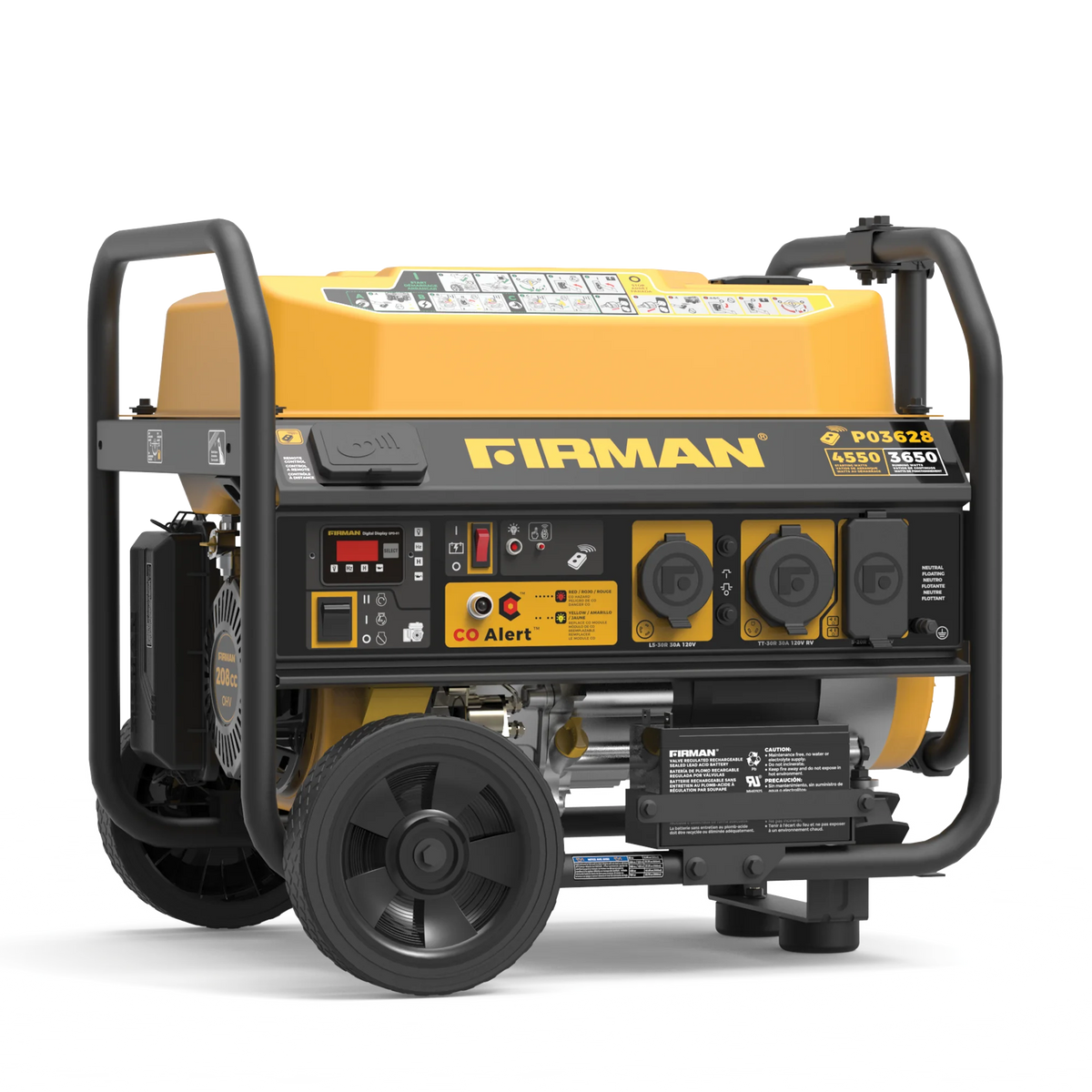 FIRMAN Portable Gas Generator 4550/3650 Watt, Remote Start And CO Alert - P03628