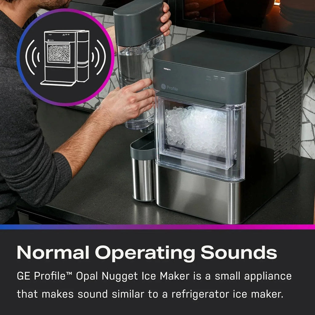 GE Profile Opal 2.0 Countertop Nugget Ice Maker With 0.75 Gallon Tank, 38 lbs/24 Hours, Stainless Steel
