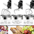 Aucma Stand Mixer 6.5-QT 660W 6-Speed Tilt-Head Food Mixer - Red