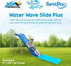 XDP RECREATION Water Wave Slide, 6 Foot, Blue, Built-In Adjustable Sprinkler