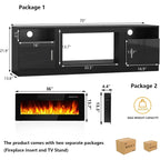 Bossin 70 Fireplace TV Stand With 36 Electric Fireplace For TVs Up To 80 - 16-Color LED Lights