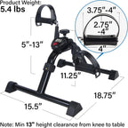Desk Pedal Exerciser With Electronic Display - Silver
