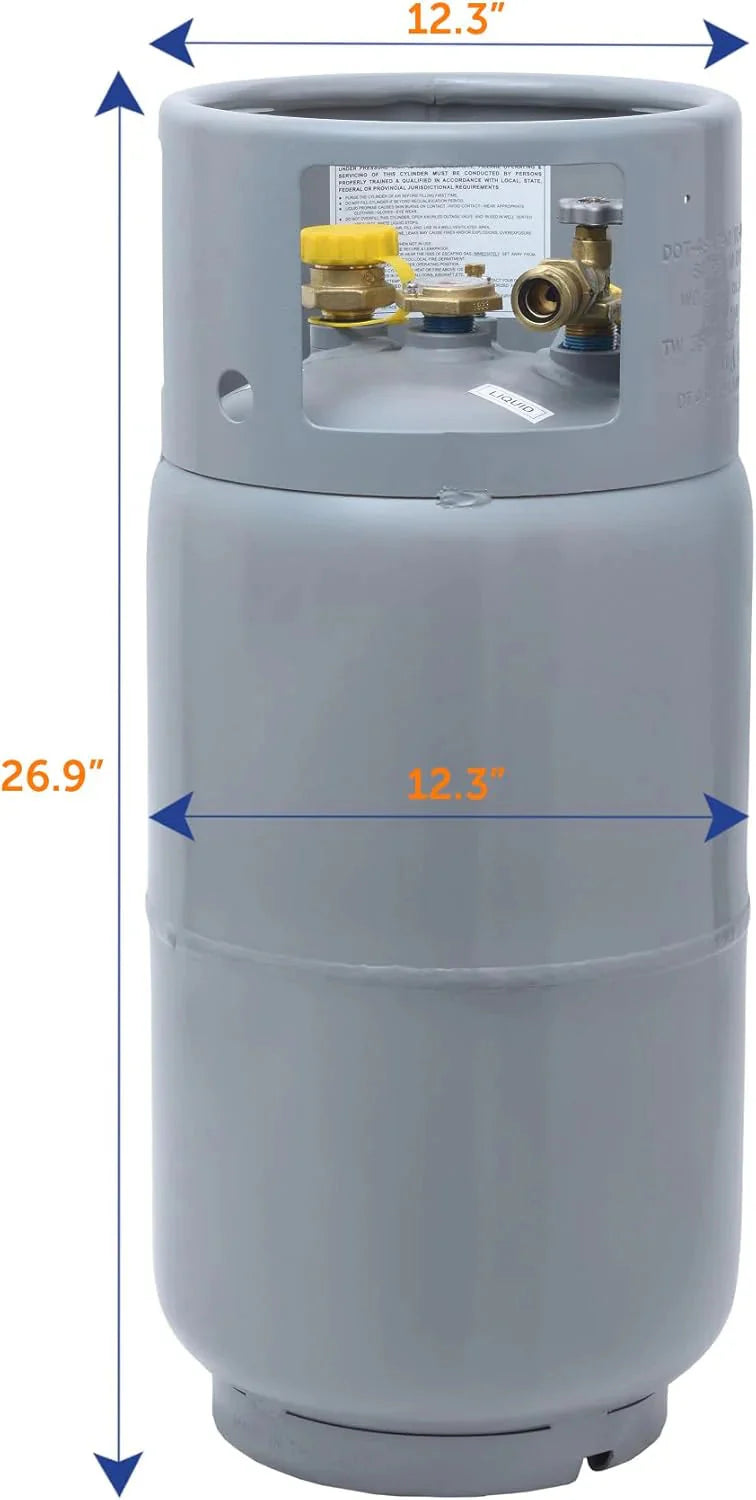Flame King Steel Forklift Propane Tank Cylinder, 33.5 lb, Gray
