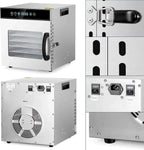 Food Dehydrator, 8 Tiers, 500W Stainless Steel, 30~90C, 24hr Digital Timer