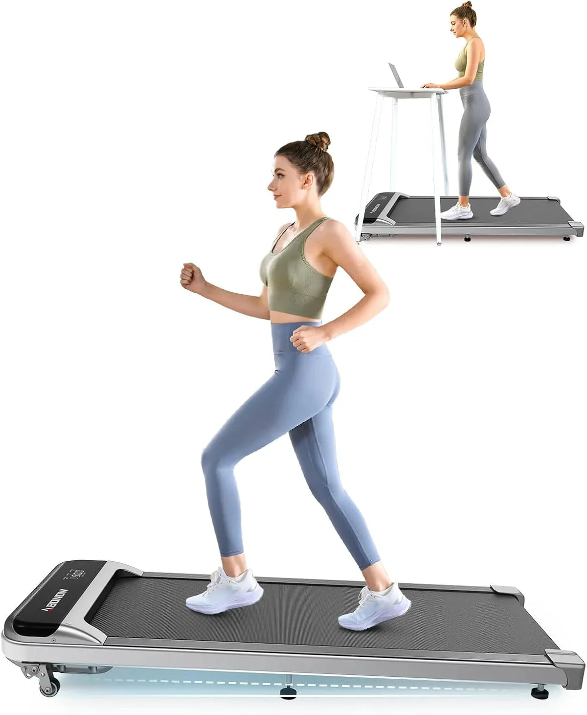 Abonow Under Desk Walking Pad Treadmill With 2.5HP Motor, 280 Lbs Capacity, 8% Incline