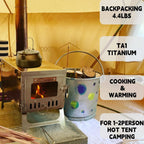 Titanium Alloy Foldable Camping Tent Wood Stove, 2 Kilograms - 2.2-Meter Chimney