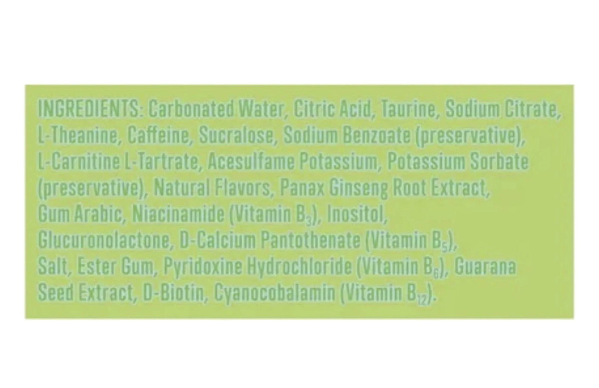Energy Drink, Lime Slush Flavor, 12 Pack 12fl oz Cans, Sugar Free, Low Calories, 200mg Caffeine