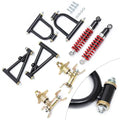 Front Suspension Swingarm Assembly Set, Black + Red - 3 Hole Flange, 84.5mm Hole Distance