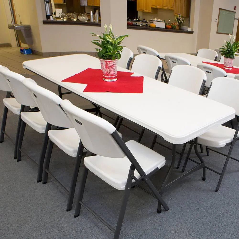 Commercial Stacking Folding Table 4-Pack, 8 ft, White - 80344