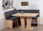Generisch Corner Bench Dining Set, Sonoma Oak, 165 x 125 cm, Table 120/160 x 80 cm - VEDUTI