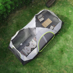 unp 10-Person Camping Tent, 18ft x 9ft x 78in, 2 Rooms, 5 Mesh Windows