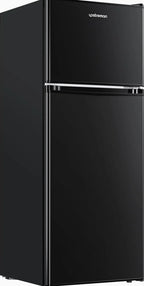 Upstreman 4.0 Cu.Ft Double Door Mini Fridge With Freezer, Black - BR401