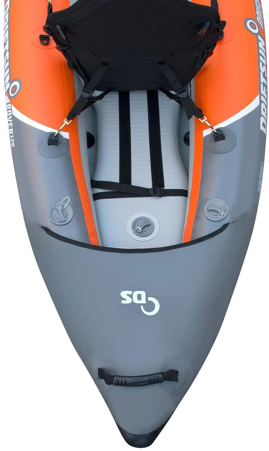 Inflatable Tandem Whitewater Kayak With High Pressure Floor, EVA Padded Seats, 120/220 - 8.5in x 36in x 13in