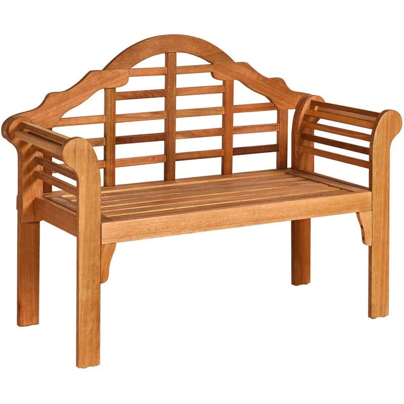 4 FT Folding Outdoor Eucalyptus Wood Bench, Natural, 2-Person - 49 in x 21 in x 38 in