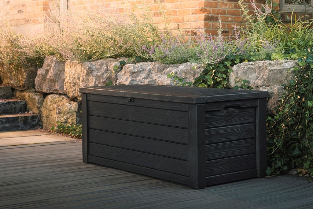 150-Gallon Resin Outdoor Deck Storage Box And Bench - Brown