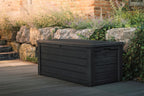 150-Gallon Resin Outdoor Deck Storage Box And Bench - Brown